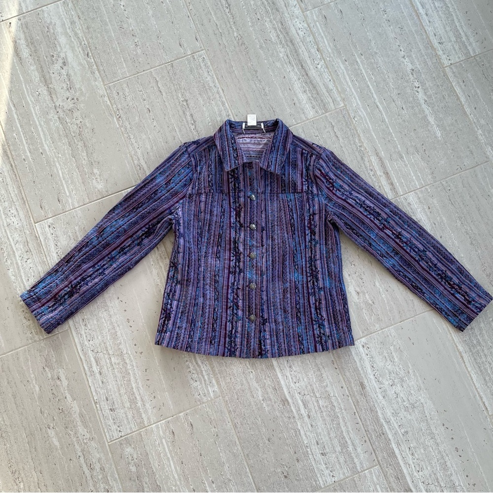 Christopher & Banks reversible Striped Button-Up Shacket size medium